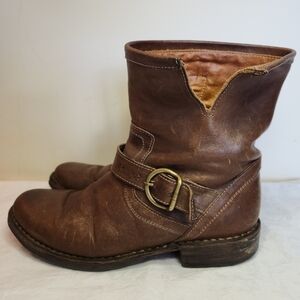 Fiorentini + Baker brown leather moto boots